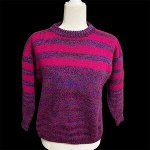 Women's Striped Sweater - Pink and Purple